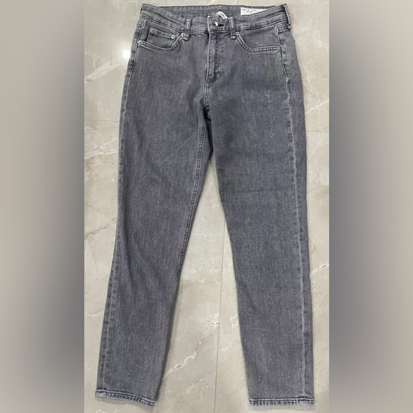 rag & bone Denim - Rag And Bone Woman’s Jeans Size 27 Light Grey Mid Rise Skinny Ankle Zipper Front